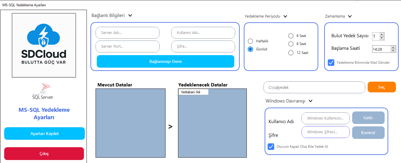 MS-SQL Yedekleme