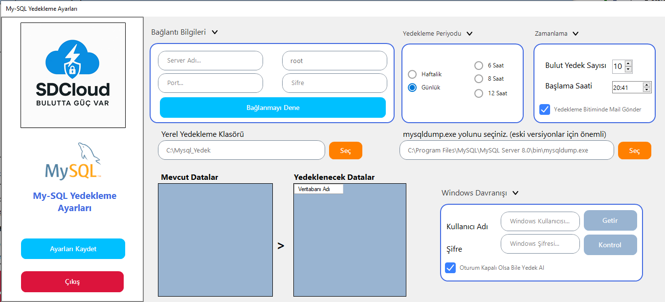 MySql Yedekleme